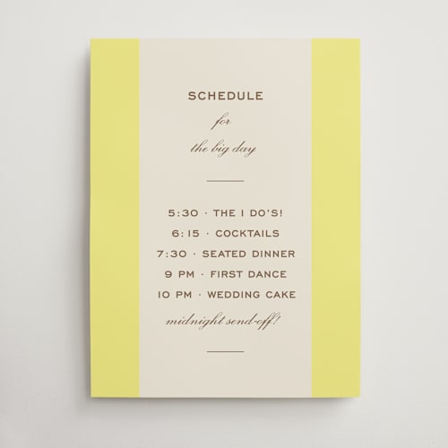This is a limone wedding signs with standard by Megan Davis called campania printing on doublethick in 18x24