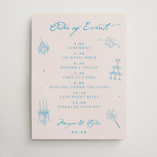 This is a sky whispers wedding signs with standard by Cass Loh called handdrawn little things printing on doublethick in 18x24