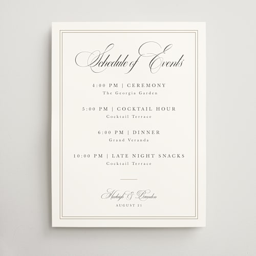 This is a snow wedding signs with standard by Sarah Brown called traditionalist printing on doublethick in 18x24