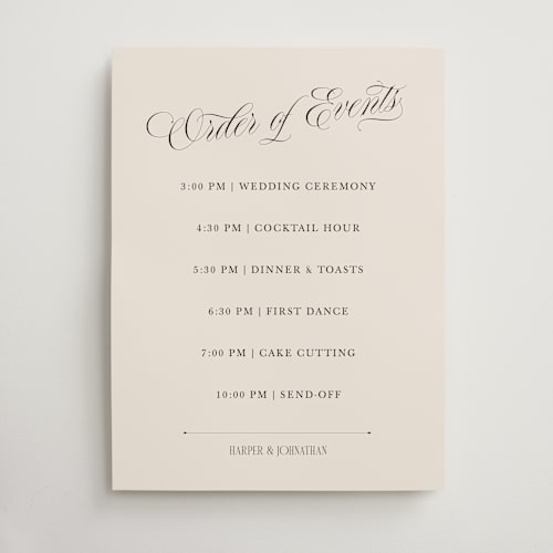 This is a linen wedding signs with standard by Kate Ahn called mirin printing on doublethick in 18x24