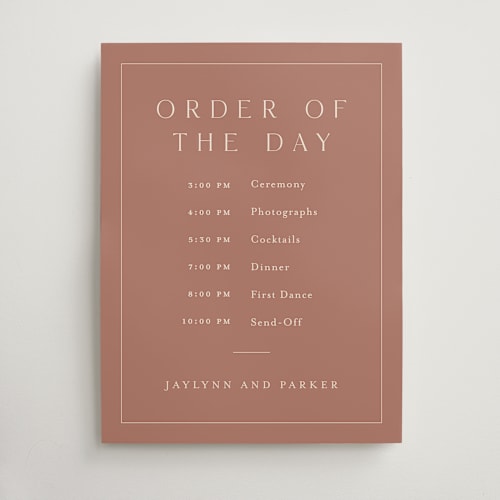 This is a dusty rose wedding signs with standard by Stacey Meacham called warm affection printing on doublethick in 18x24
