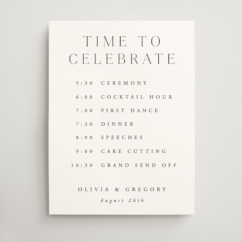 This is a lily wedding signs with standard by Hooray Creative called classy type printing on doublethick in 18x24