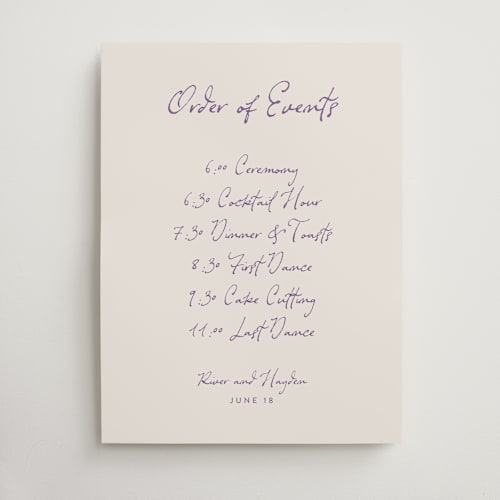 This is a hydrangea wedding signs with standard by Cass Loh called tablescape drawing printing on doublethick in 18x24