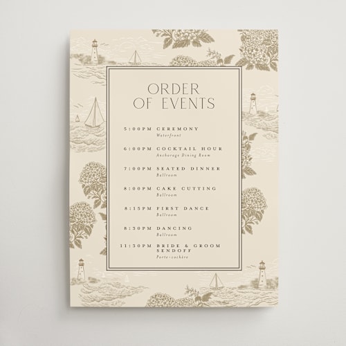 This is a sand wedding signs with standard by Jenna Holcomb called coastal toile printing on doublethick in 18x24