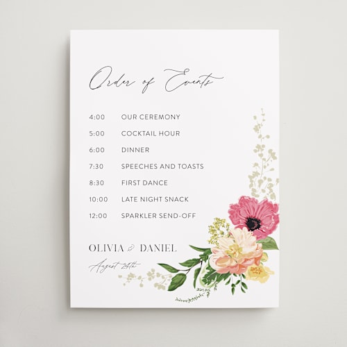This is a tropical wedding signs with standard by Susan Moyal called timeless blooms printing on doublethick in 18x24
