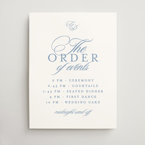 This is a sky wedding signs with standard by Creo Study called aristocratic printing on doublethick in 18x24