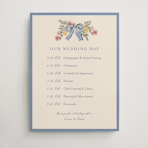 This is a cornflower wedding signs with standard by Chris Griffith called a wedding in low country printing on doublethick in 18x24