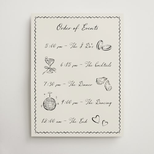 This is a rock wedding signs with standard by Pati Cascino called puglia printing on doublethick in 18x24