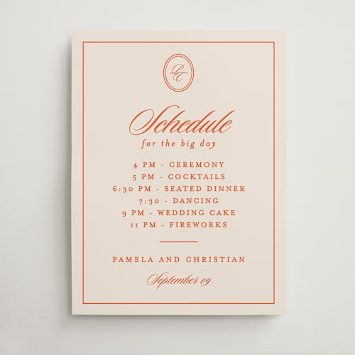 This is a sunset wedding signs with standard by Creo Study called scripted printing on doublethick in 18x24