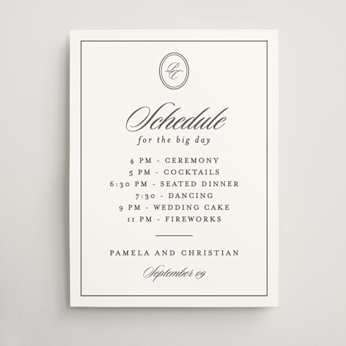 This is a noir wedding signs with standard by Creo Study called scripted printing on doublethick in 18x24