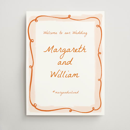 This is a flame wedding signs with standard by Pati Cascino called giardino printing on doublethick in 18x24