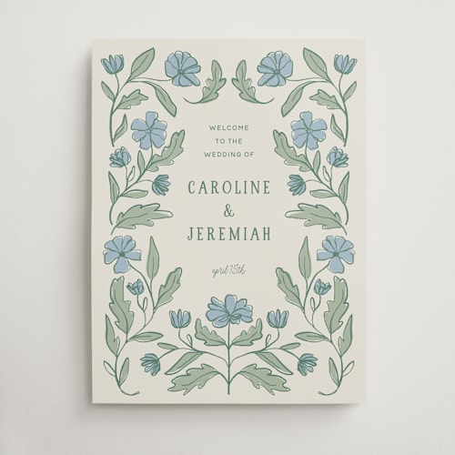 This is a garden wedding signs with standard by Kelly Ambrose called botanical printing on doublethick in 18x24