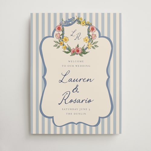 This is a cornflower wedding signs with standard by Chris Griffith called a wedding in low country printing on doublethick in 18x24