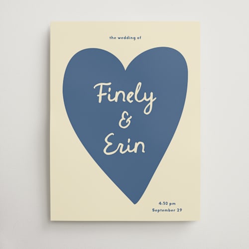 This is a sea wedding signs with standard by Ani Somi called big heart wedding printing on doublethick in 18x24
