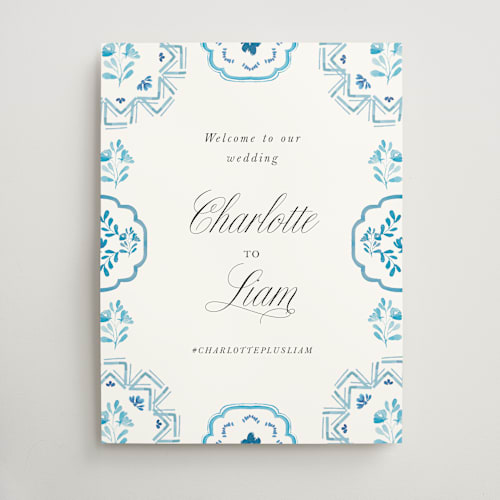 This is a cerulean wedding signs with standard by Itsy Belle Studio called almafi printing on doublethick in 18x24