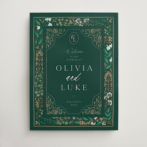 This is a forest wedding signs with standard by Alethea and Ruth called illuminated storybook printing on doublethick in 18x24