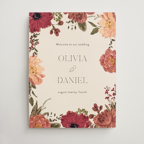 This is a harvest wedding signs with standard by Susan Moyal called timeless blooms printing on doublethick in 18x24