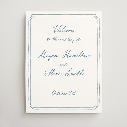 This is a neptune wedding signs with standard by Cass Loh called handwritten printing on premium sign board in 18x24