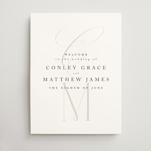 This is a leaf wedding signs with standard by Kristie Kern called conley printing on doublethick in 18x24