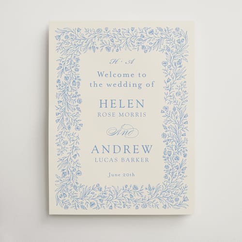 This is a sky wedding signs with standard by Dana Duricekova called florals printing on doublethick in 18x24