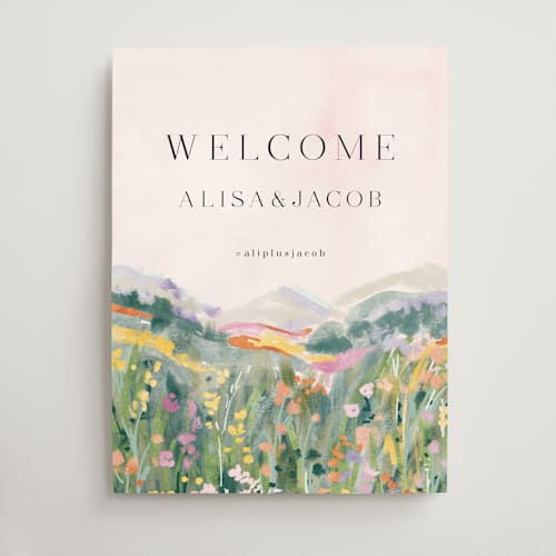 This is a meadow wedding signs with standard by Petra Kern called blooming meadows printing on doublethick in 18x24