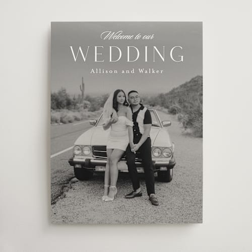 This is a cotton wedding signs with standard by Stacey Meacham called commitment printing on doublethick in 18x24