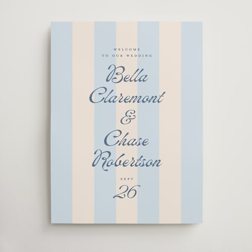 This is a sky wedding signs with standard by Susan Asbill called darby printing on premium sign board in 18x24