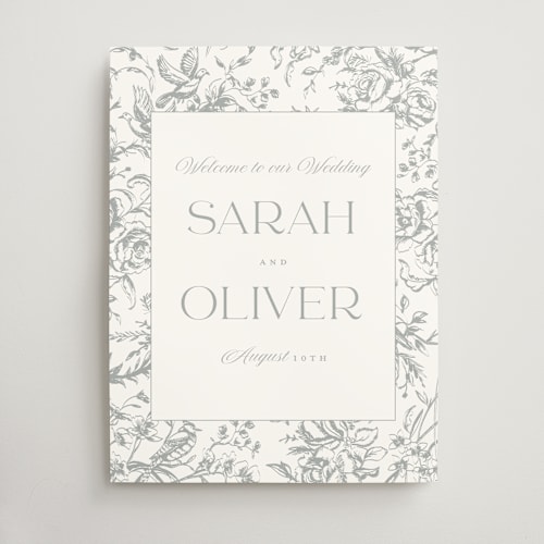 This is a moon wedding signs with standard by Teju Reval called dreamy toile printing on doublethick in 18x24