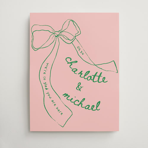 This is a trawberry wedding signs with standard by Vera Lim called just the ribbon printing on doublethick in 18x24