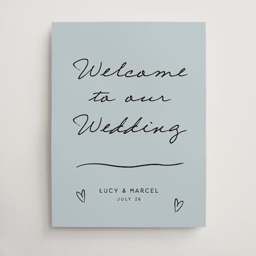 This is a sky wedding signs with standard by Ani Somi called ballpoint suite printing on doublethick in 18x24