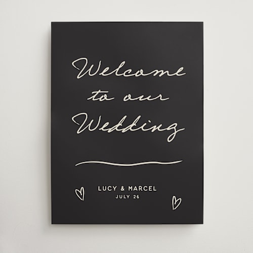 This is a charcoal wedding signs with standard by Ani Somi called ballpoint suite printing on doublethick in 18x24