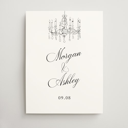 This is a sugar wedding signs with standard by Cass Loh called ink drawing printing on doublethick in 18x24