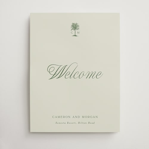 This is a sage wedding signs with standard by Bethan called tropical printing on doublethick in 18x24