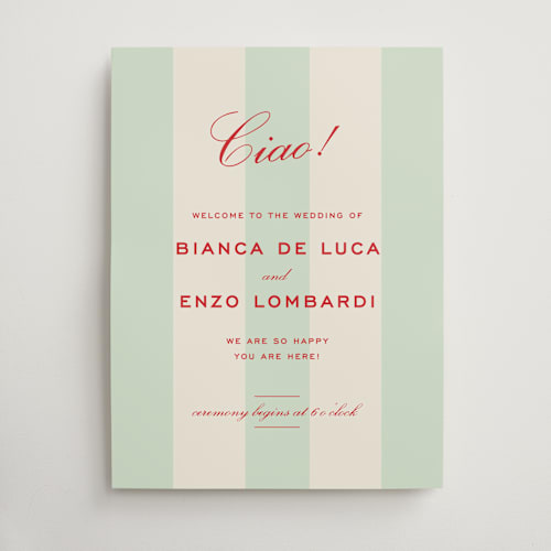 This is a fresca wedding signs with standard by Megan Davis called campania printing on doublethick in 18x24
