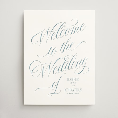 This is a sky wedding signs with standard by Kate Ahn called mirin printing on doublethick in 18x24