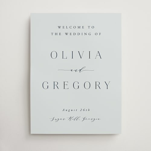 This is a sky wedding signs with standard by Hooray Creative called classy type printing on premium sign board in 18x24