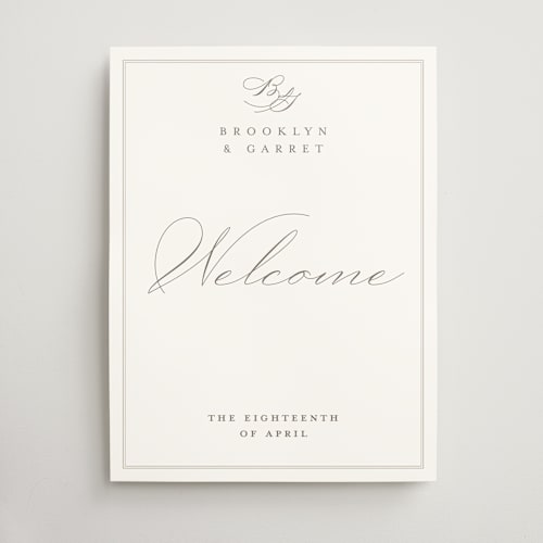 This is a cotton wedding signs with standard by Amy Kross called overlapping printing on doublethick in 18x24