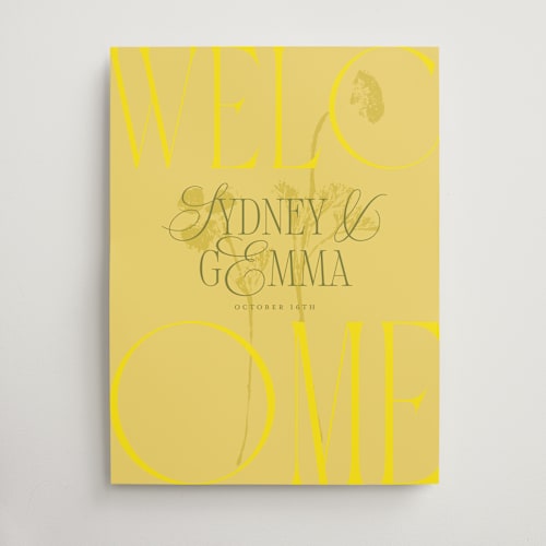 This is a island citrus wedding signs with standard by Morgan Kendall called bloom printing on premium sign board in large