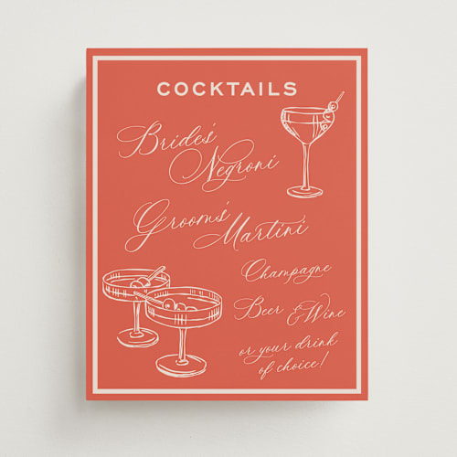 This is a verona sunset wedding signs with standard by Megan Davis called racquet printing on doublethick in 8x10