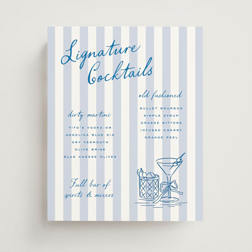 This is a sail wedding signs with standard by Erin German called sketched cocktail printing on doublethick in 8x10