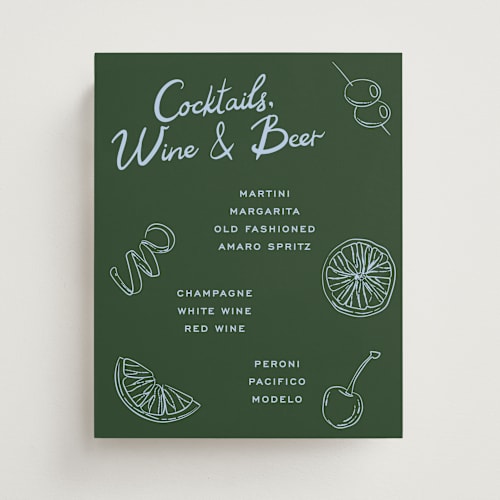 This is a olive wedding signs with standard by Megan Davis called garnish printing on doublethick in 8x10