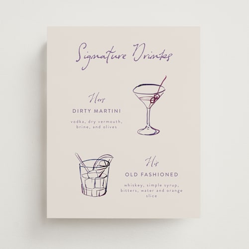 This is a hydrangea wedding signs with standard by Cass Loh called tablescape drawing printing on doublethick in 8x10