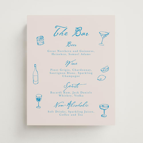 This is a sky whispers wedding signs with standard by Cass Loh called handdrawn little things printing on doublethick in 8x10