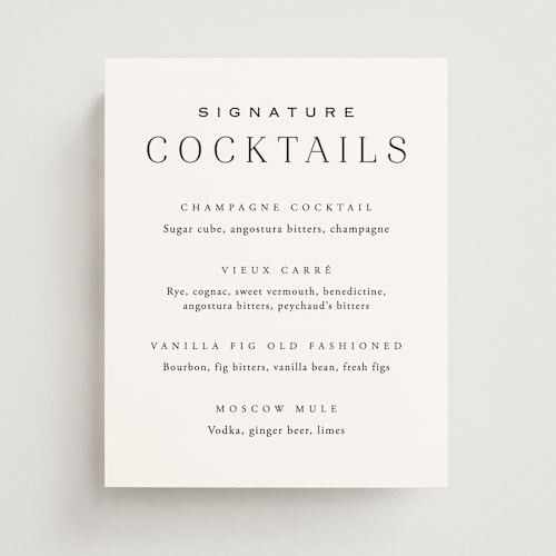 This is a lily wedding signs with standard by Hooray Creative called classy type printing on doublethick in 8x10