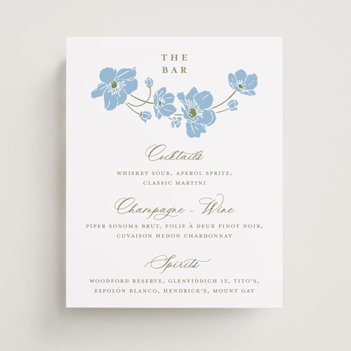 This is a azure wedding signs with standard by letterfix called anemones printing on doublethick in 8x10