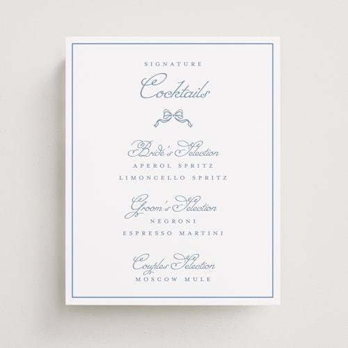 This is a powder blue wedding signs with standard by Petra Kern called crestino printing on doublethick in 8x10