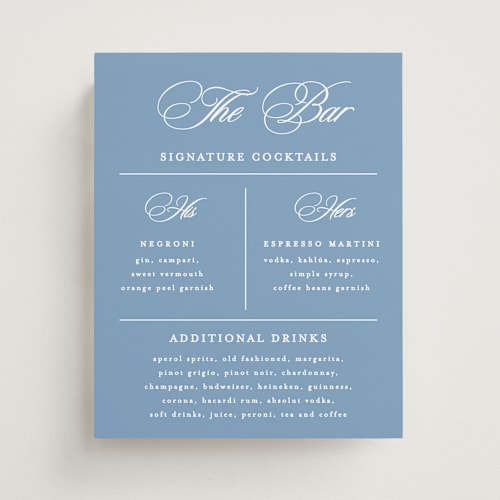 This is a ocean wedding signs with standard by Creo Study called posh printing on doublethick in 8x10