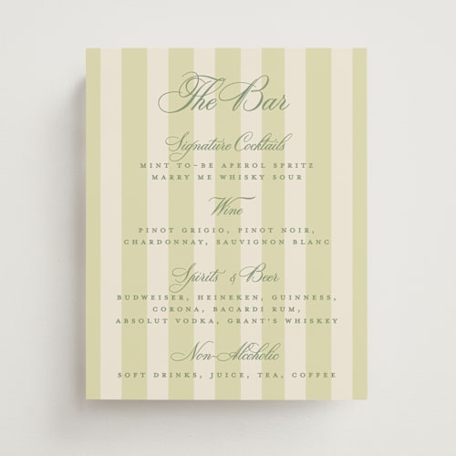 This is a citrine wedding signs with standard by Creo Study called heirloom printing on doublethick in 8x10