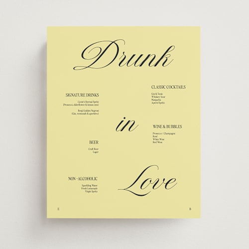 This is a butter wedding signs with standard by Helena Vitto called the eternal printing on doublethick in 8x10