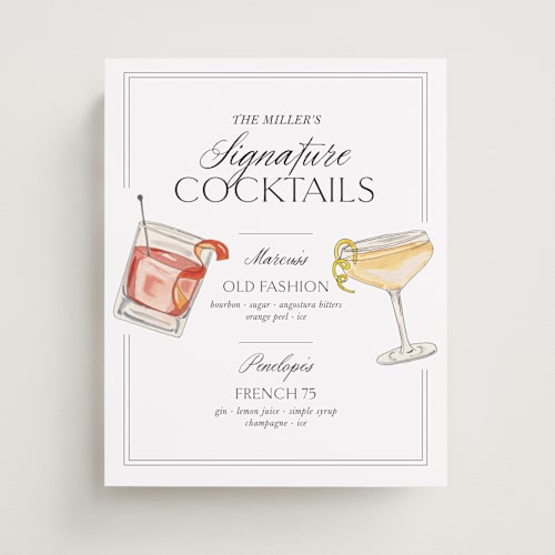 This is a classic wedding signs with standard by Design Lotus called here's to love printing on doublethick in 8x10